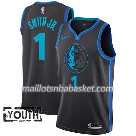 Maillot Enfant Dallas Mavericks Dennis Smith 1 2018-19 Nike City Edition Noir Bleu Swingman